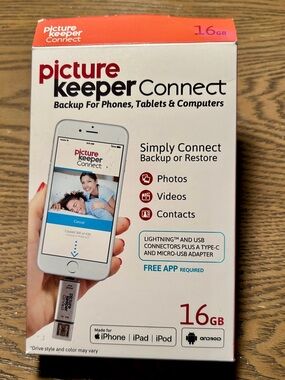 Picture Keeper Connect 16GB Photo Backup USB for iPhone Android PC Mac